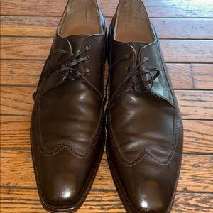 Men's Dark Brown Leather Derby Shoes – Classic Lace-Up Dress Oxfords
